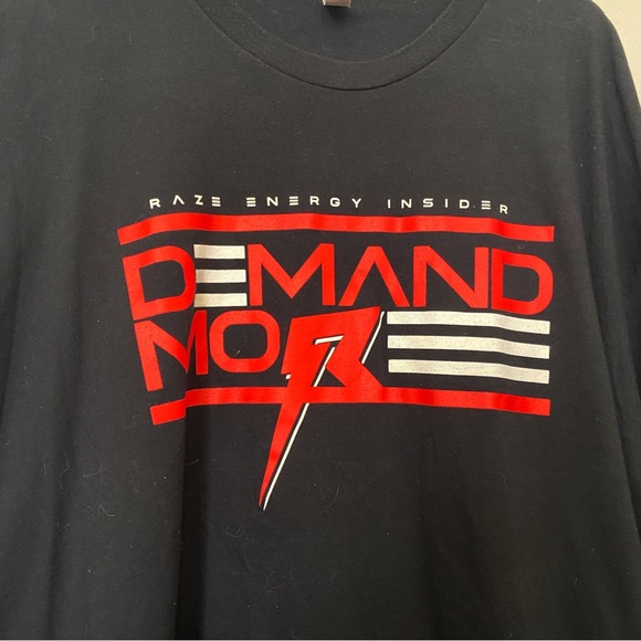 RAZE ENERGY Insider Demand More cotton poly blend Next Level tee XXL - Picture 2 of 6